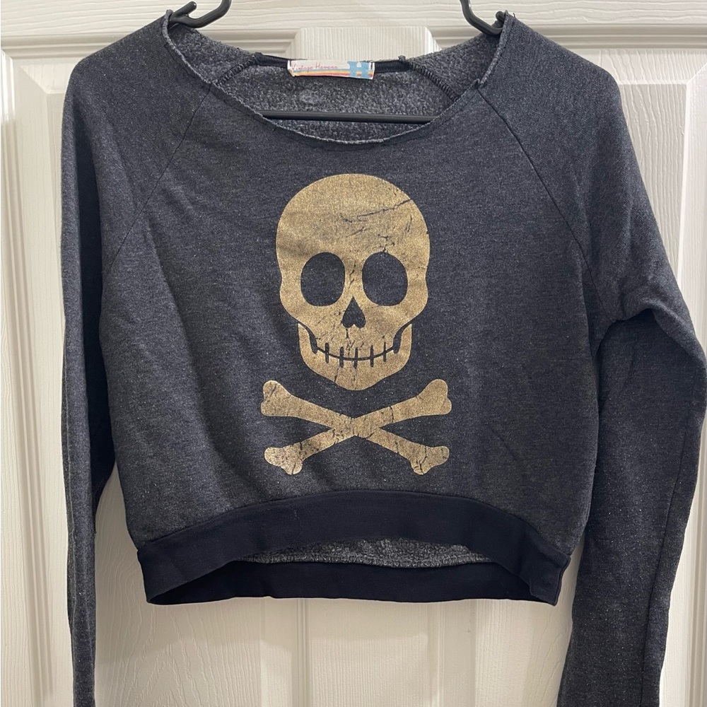 Vintage Havana long sleeve gold skull size s girls